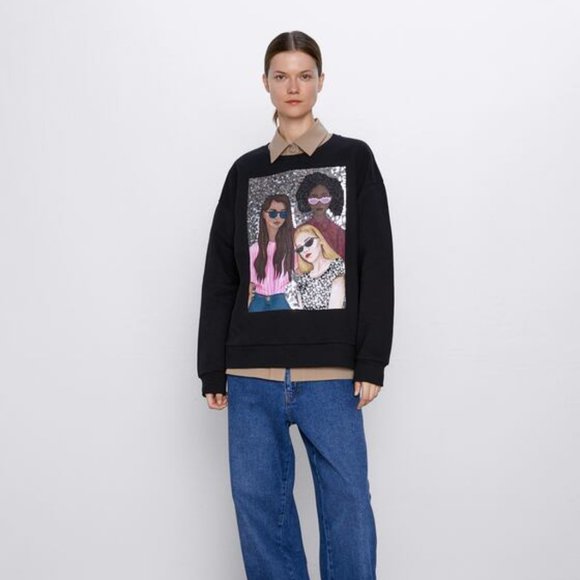 zara sequin sweatshirt